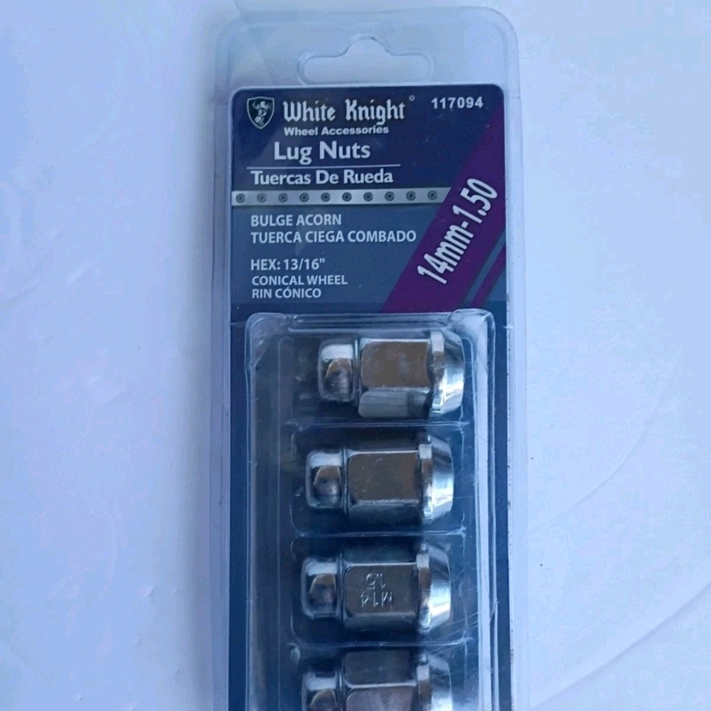 White Knight 110094 Wheel Lug Nuts - 14mm-1.50 Acorn, 13/16" Hex See Description